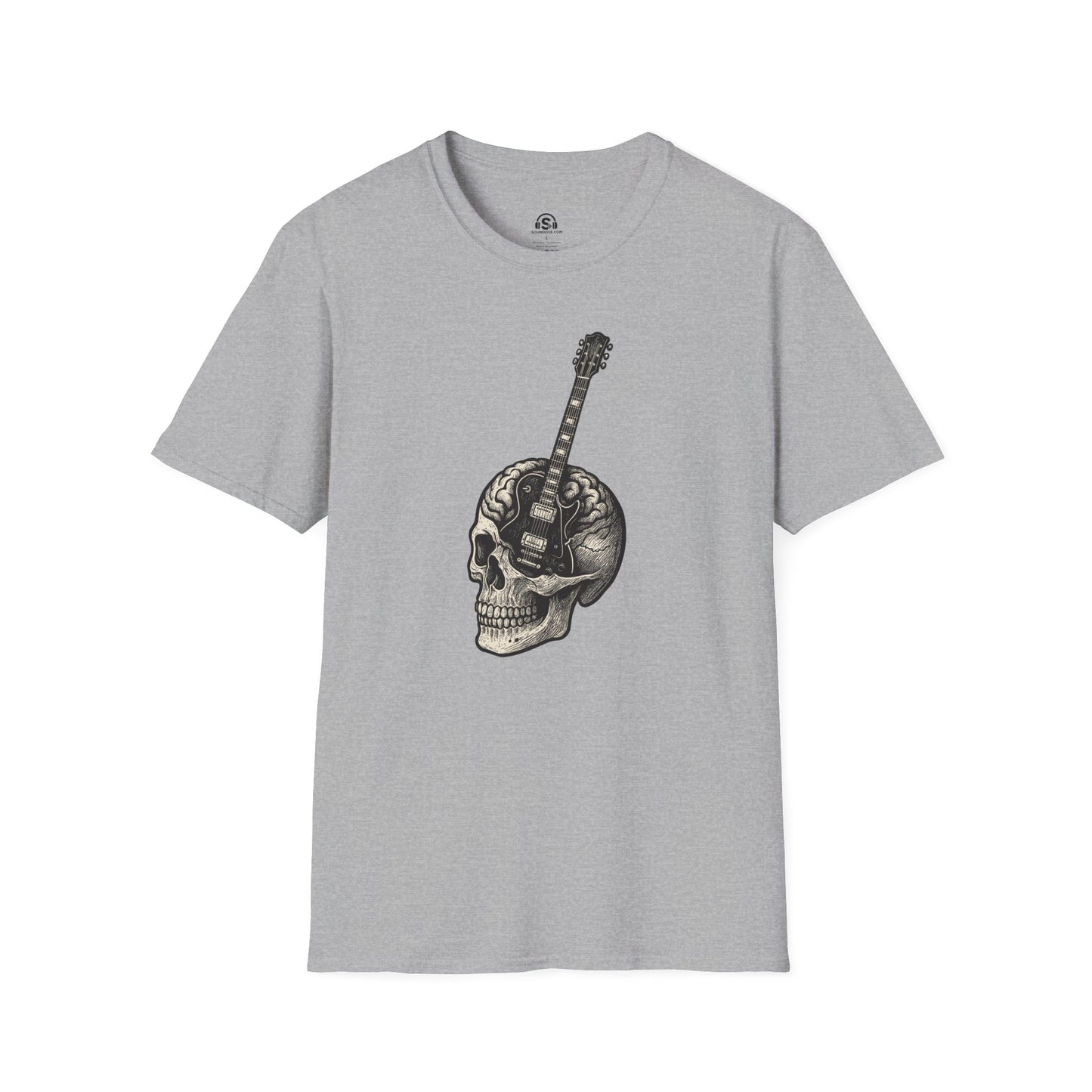 Skull Guitar T-Shirt – Sport Grey front view