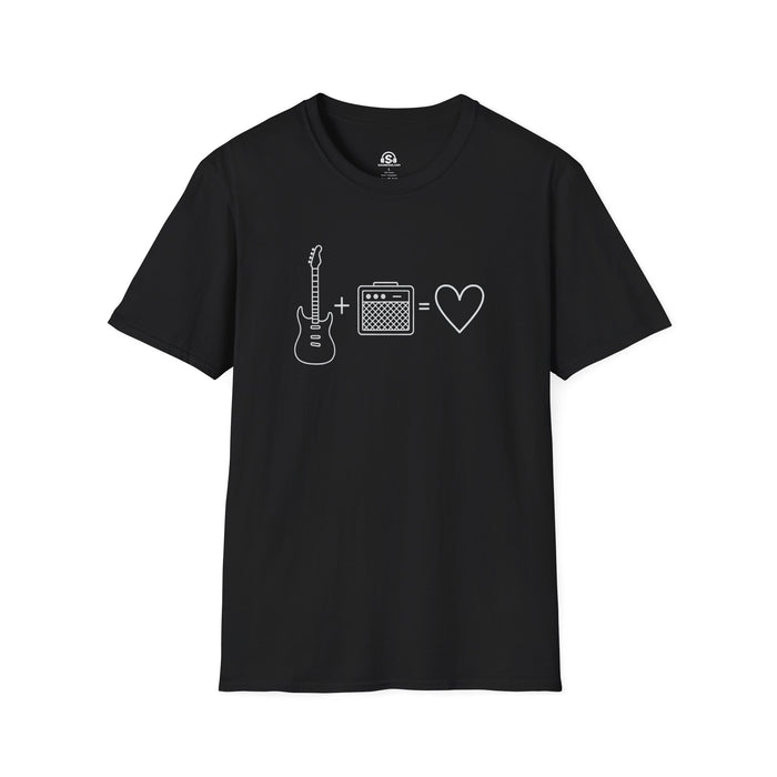 Bass Love T-Shirt in Black. "Bass + Amp = Love"