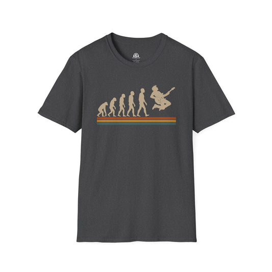 Guitar Evolution T-Shirt – Dark Heather front view