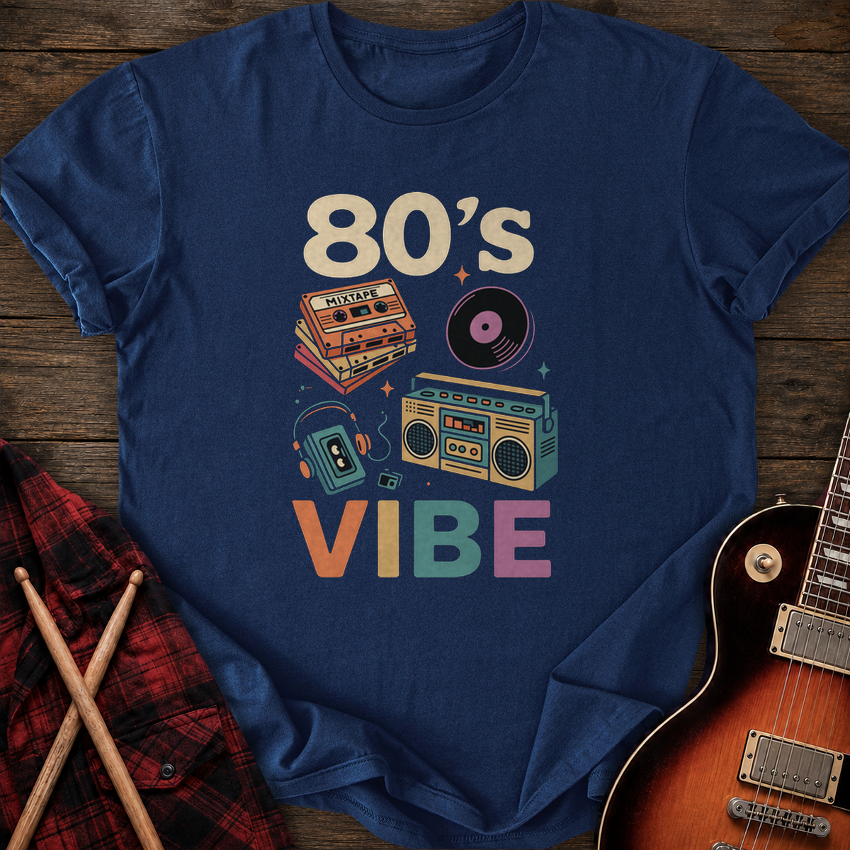 SOUNDOSE 80’s Vibe T-Shirt — Navy t-shirt