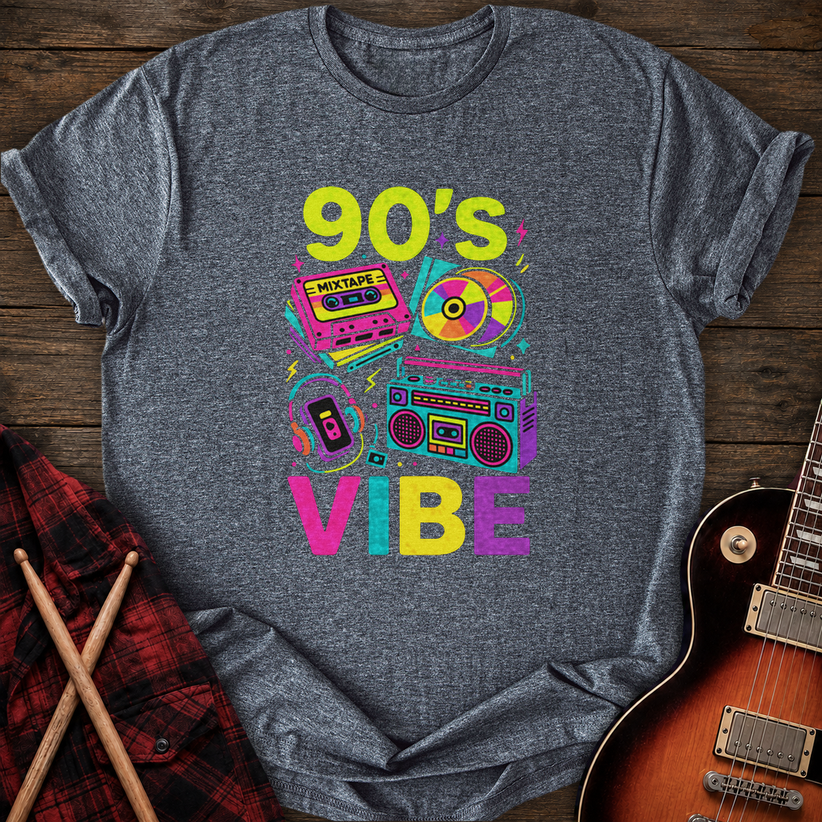 SOUNDOSE 90’s Vibe T-Shirt — Dark Heather t-shirt