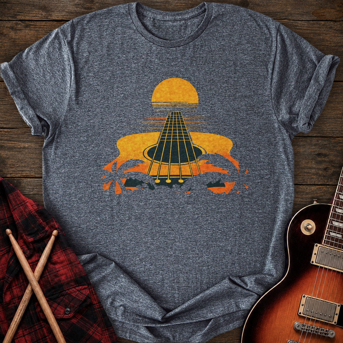 SOUNDOSE Acoustic Sunset T-Shirt — Dark Heather t-shirt