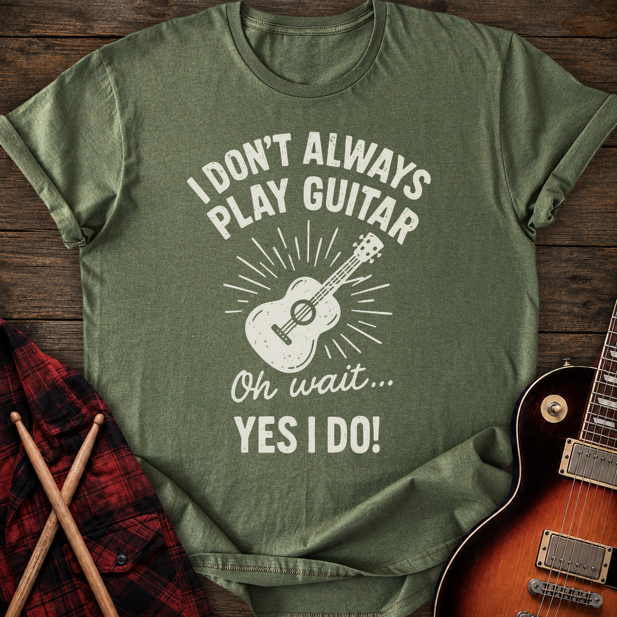 SOUNDOSE Always Guitar T-Shirt — Military Green t-shirt