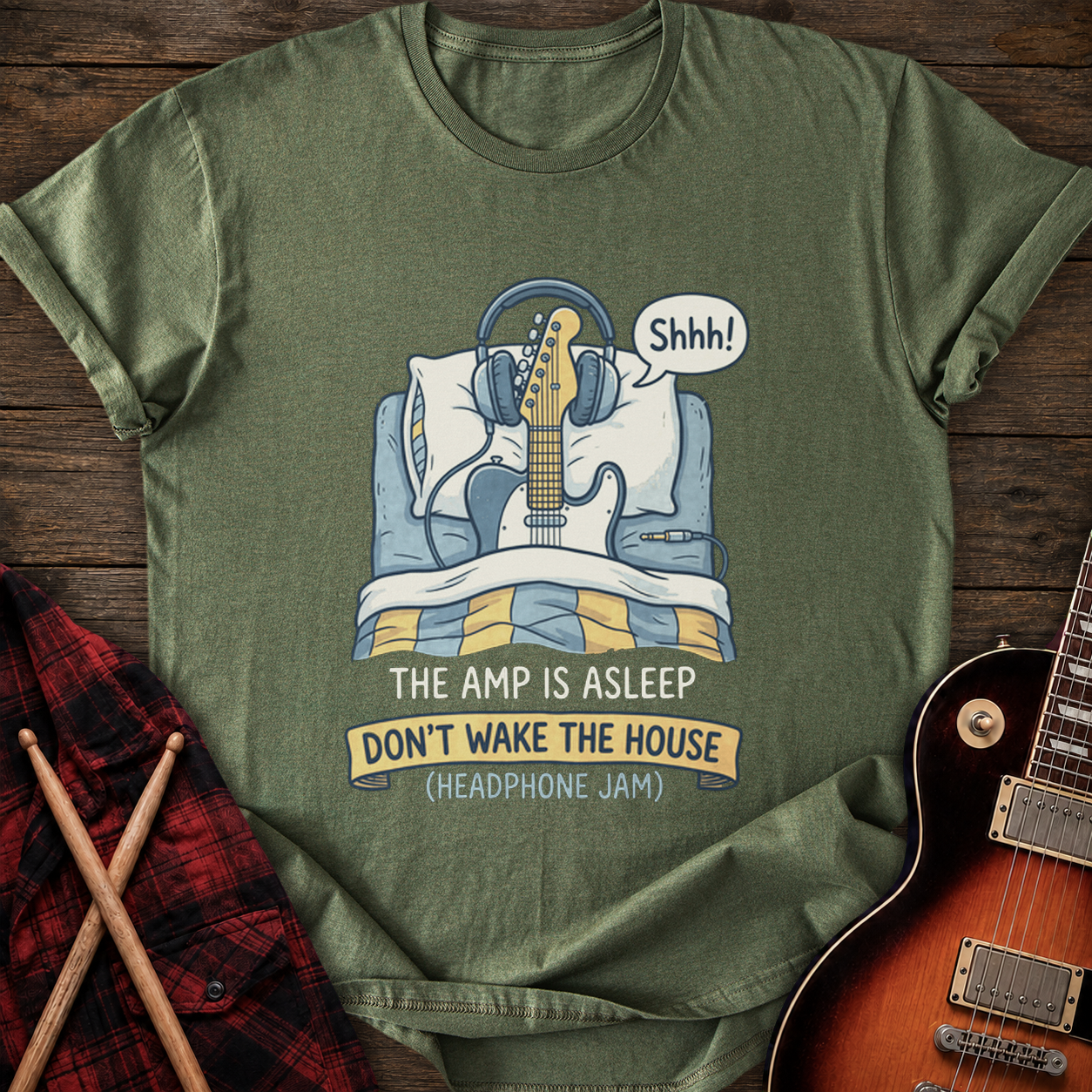 SOUNDOSE Amp Asleep T-Shirt — Military Green t-shirt
