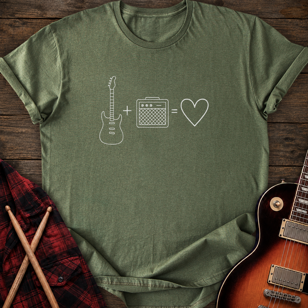 SOUNDOSE Baas Love T-Shirt — Military Green t-shirt