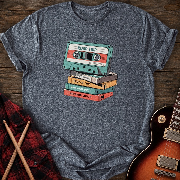 SOUNDOSE Cassette Stack T-Shirt — Dark Heather t-shirt