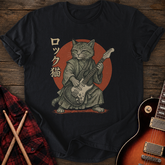 SOUNDOSE Cat Rock T-Shirt — Black t-shirt
