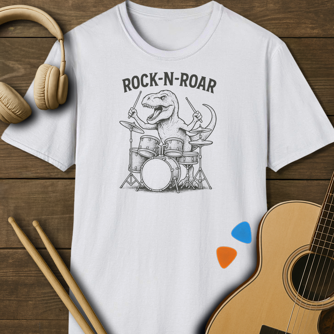 SOUNDOSE Dino Roar T-Shirt — White t-shirt