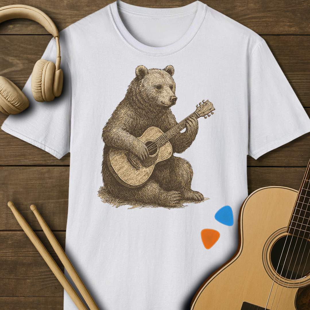 SOUNDOSE Grizzly Bear T-Shirt — White t-shirt