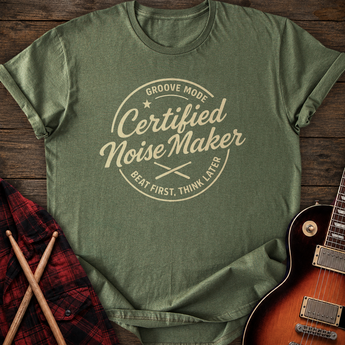 SOUNDOSE Groove Mode T-Shirt — Military Green t-shirt
