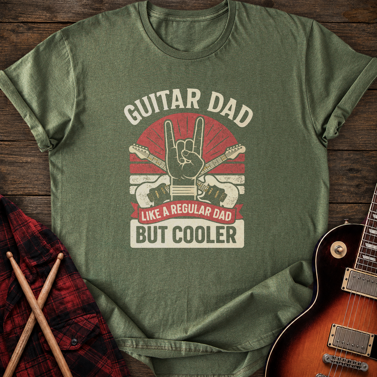 SOUNDOSE Guitar Dad T-Shirt — Military Green t-shirt