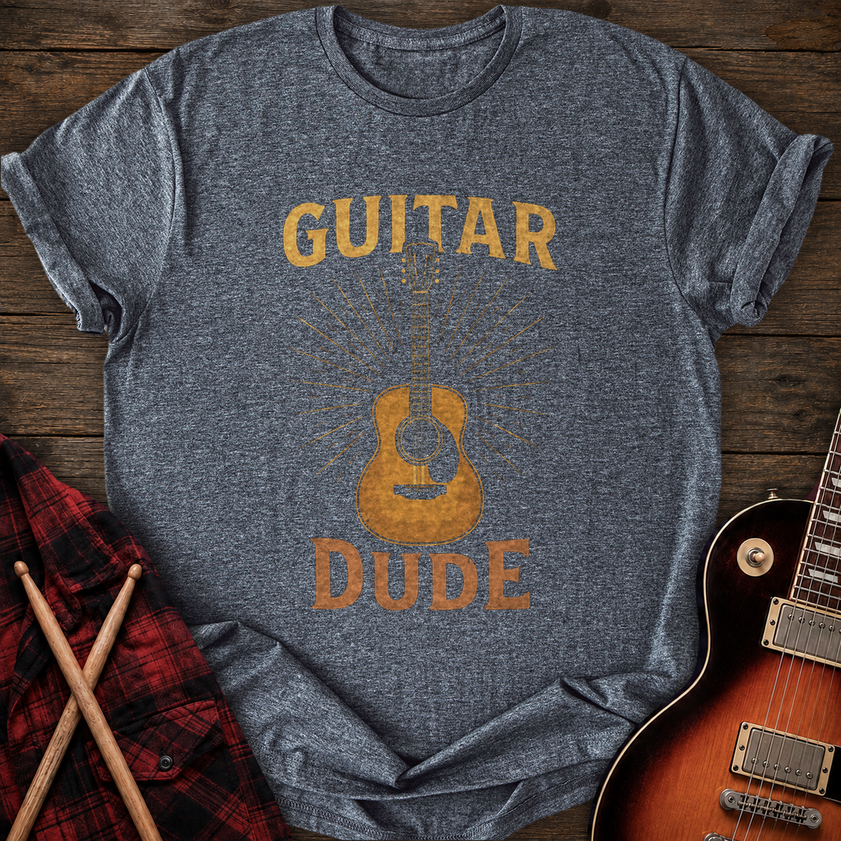 SOUNDOSE Guitar Dude T-Shirt — Dark Heather t-shirt