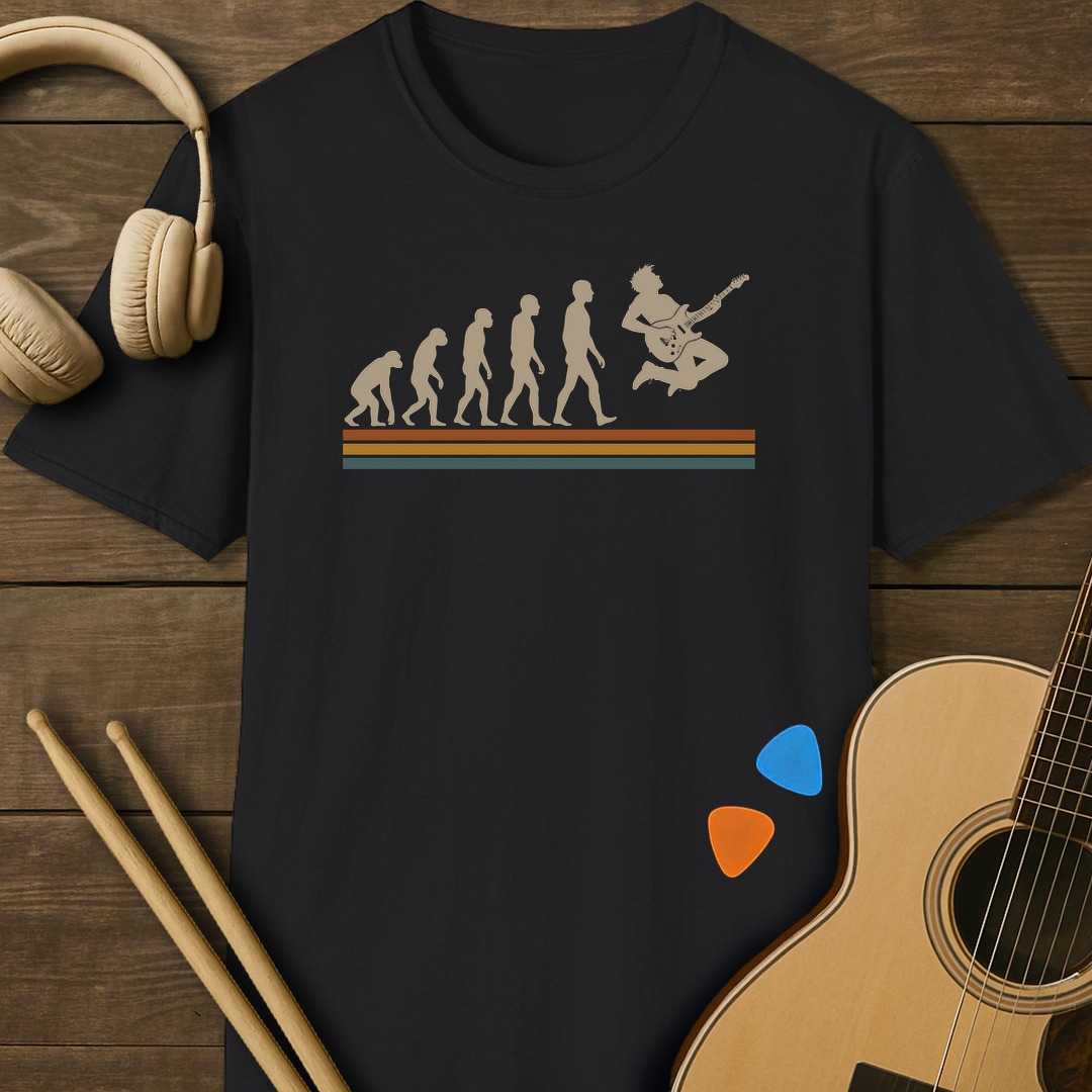SOUNDOSE Guitar Evolution T-Shirt — Black t-shirt