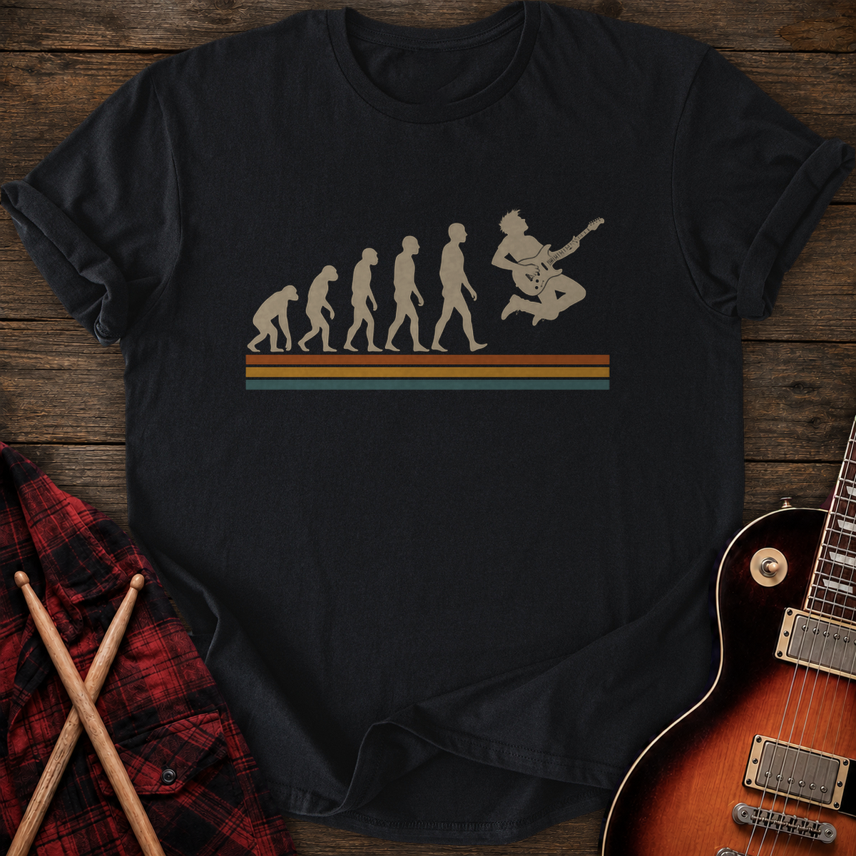 SOUNDOSE Guitar Evolution T-Shirt — Black t-shirt