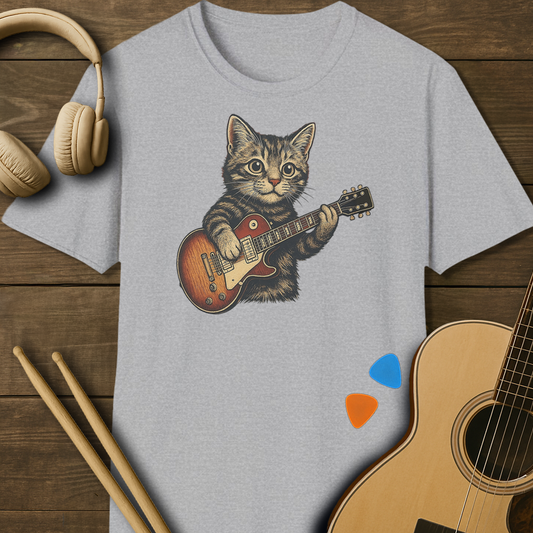 SOUNDOSE Guitar Kitten T-Shirt — Sport Grey t-shirt