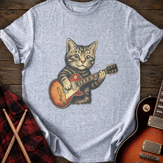 SOUNDOSE Guitar Kitten T-Shirt — Sport Grey t-shirt