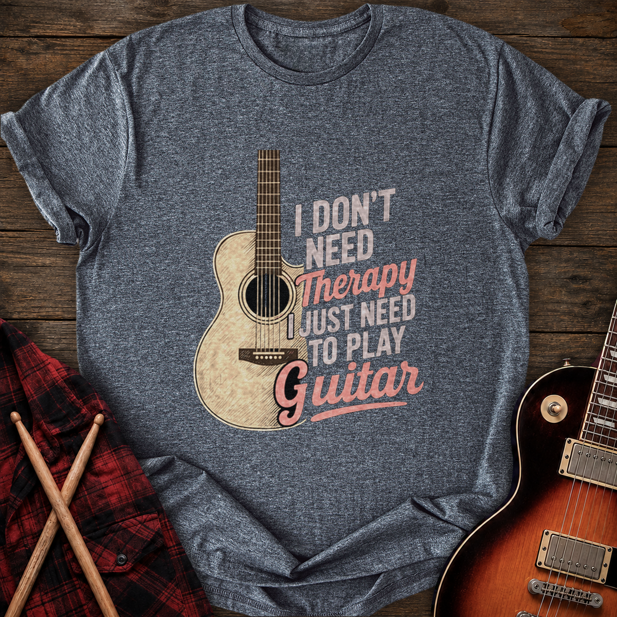 SOUNDOSE Guitar Therapy T-Shirt — Dark Heather t-shirt
