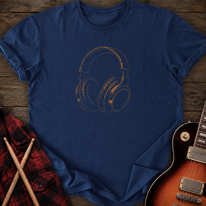 SOUNDOSE Headphones Illustration T-Shirt — Navy t-shirt