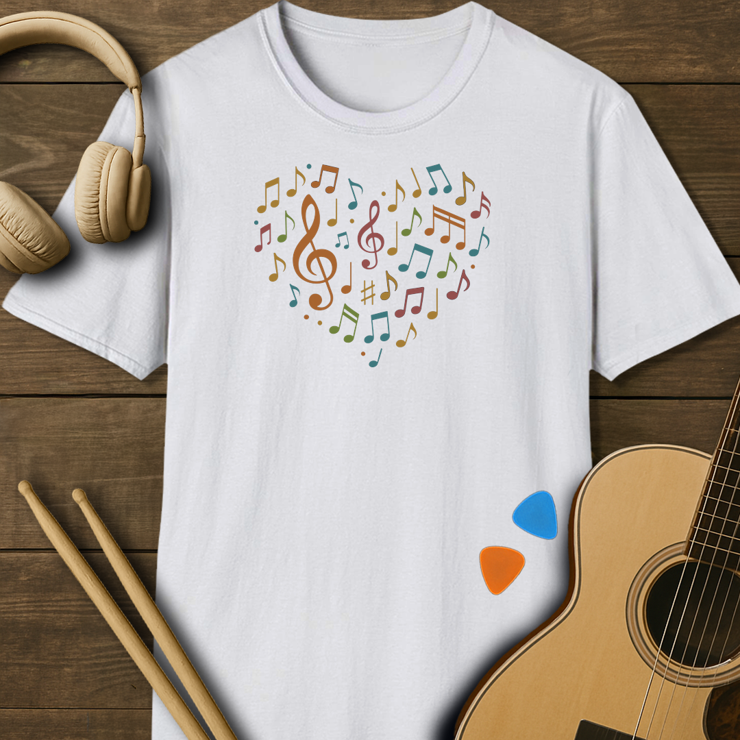 SOUNDOSE Heart Art T-Shirt — White t-shirt