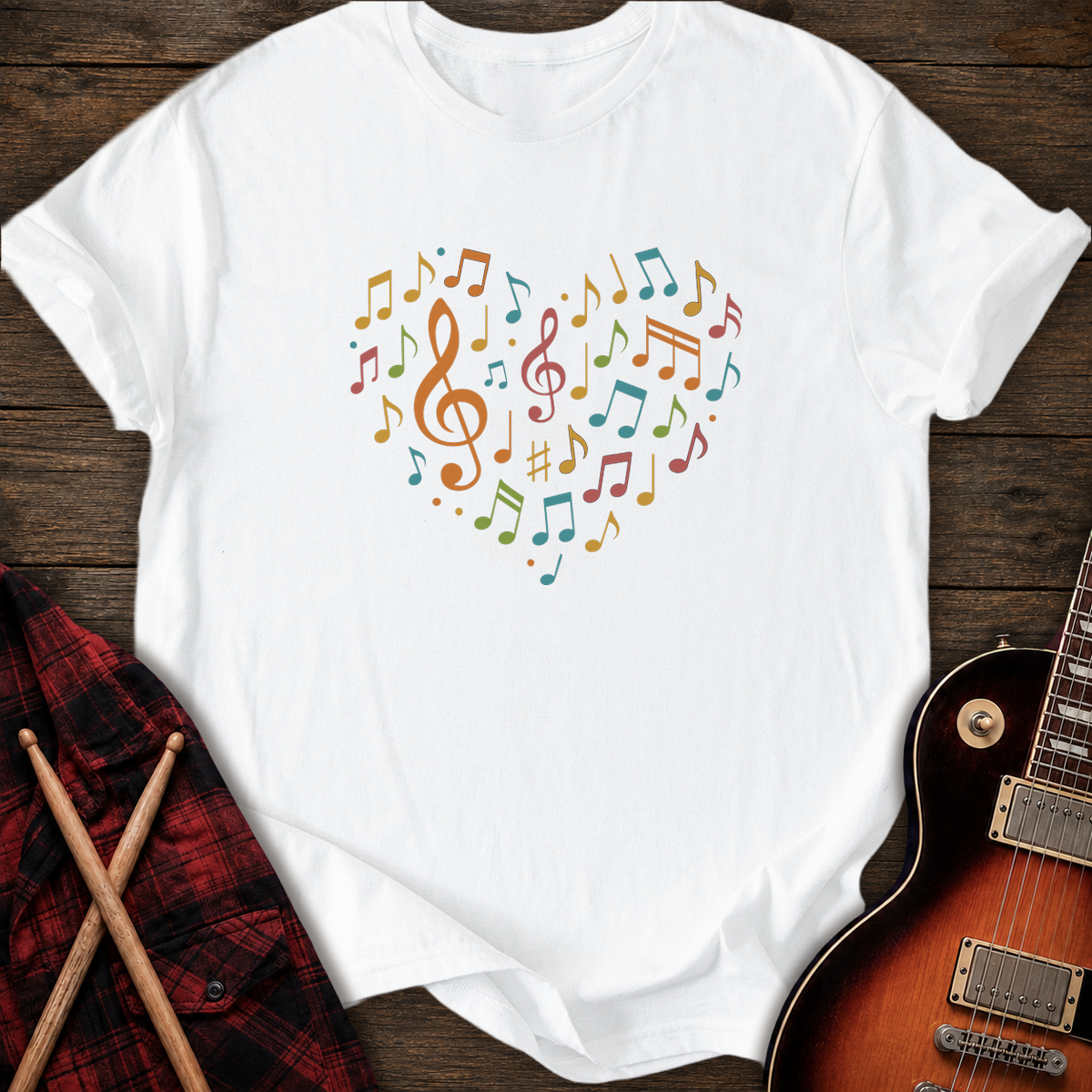 SOUNDOSE Heart Art T-Shirt โ White t-shirt