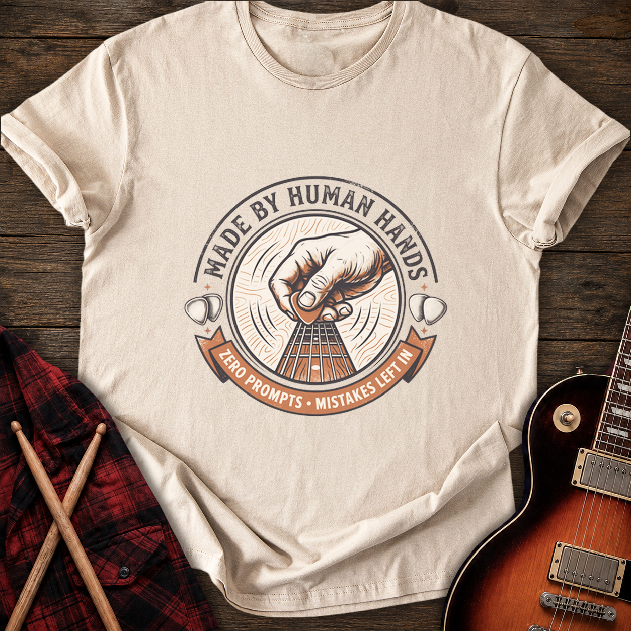 SOUNDOSE Human Hands T-Shirt — Sand t-shirt