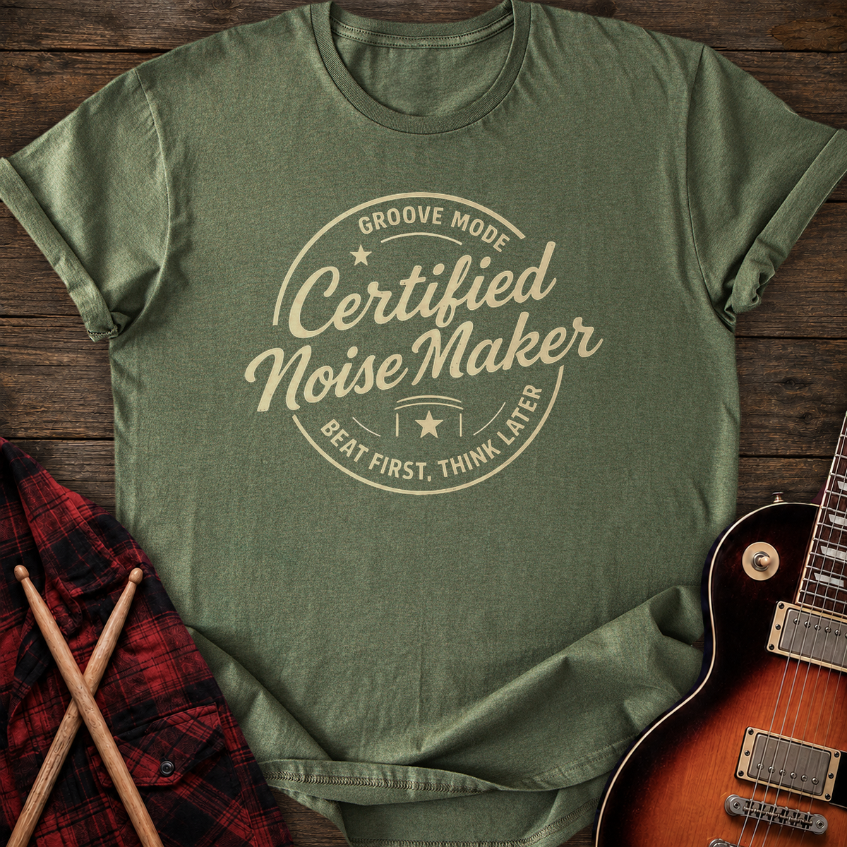 SOUNDOSE Noise Maker T-Shirt — Military Green t-shirt