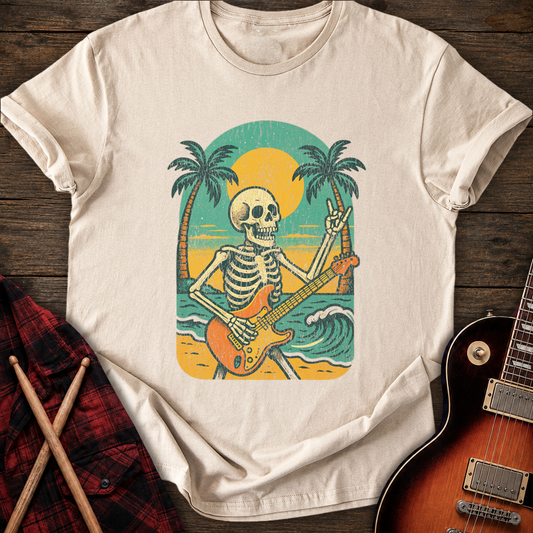 SOUNDOSE Skeleton Guitar T-Shirt — Sand t-shirt
