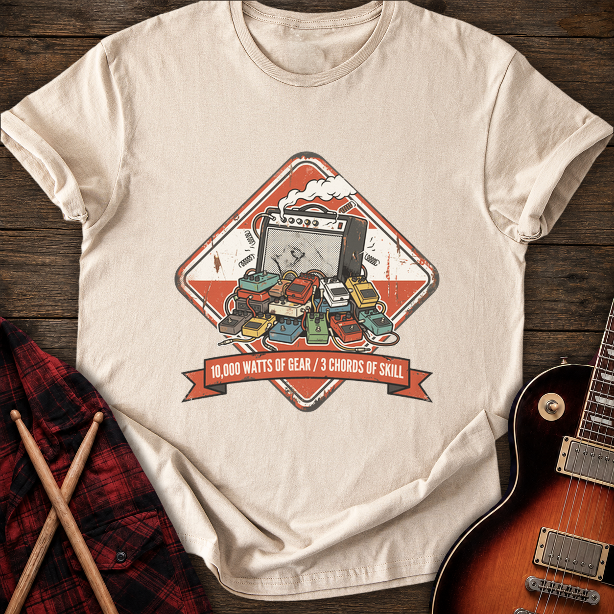 SOUNDOSE Three Chords T-Shirt — Sand t-shirt