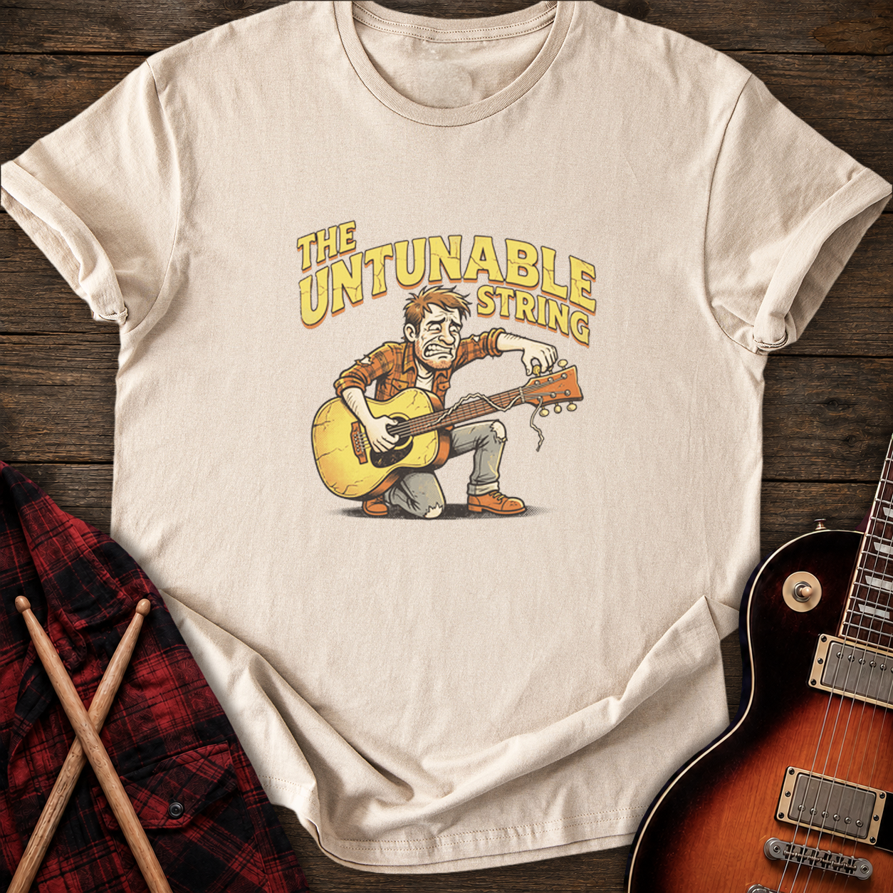 SOUNDOSE Untunable String T-Shirt — Sand t-shirt