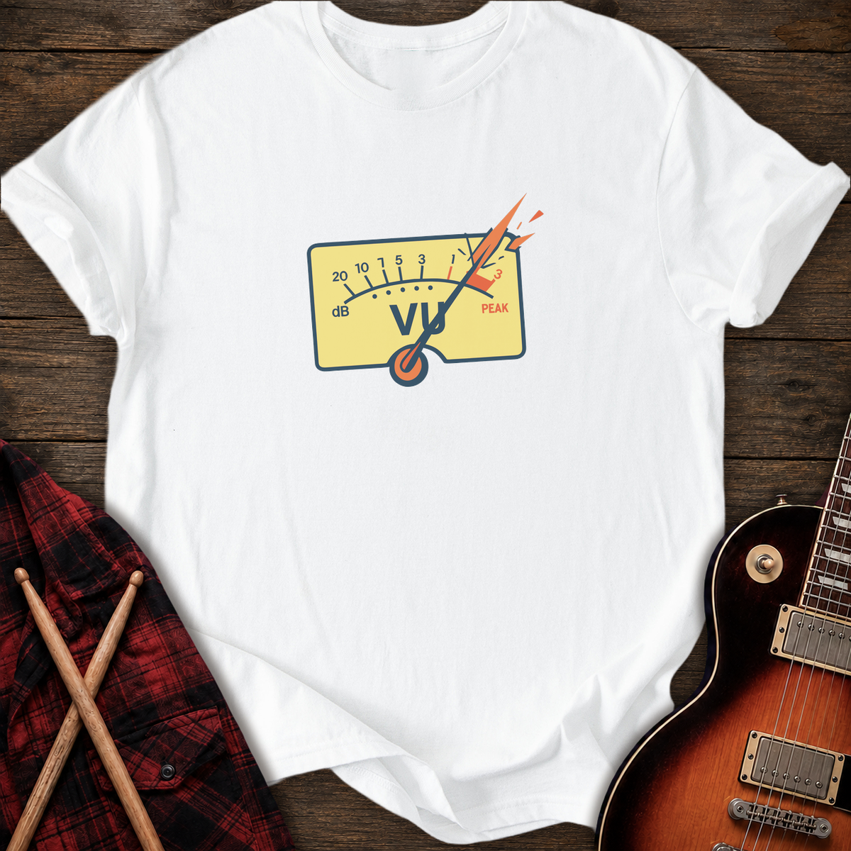 SOUNDOSE VU Meter T-Shirt — White t-shirt