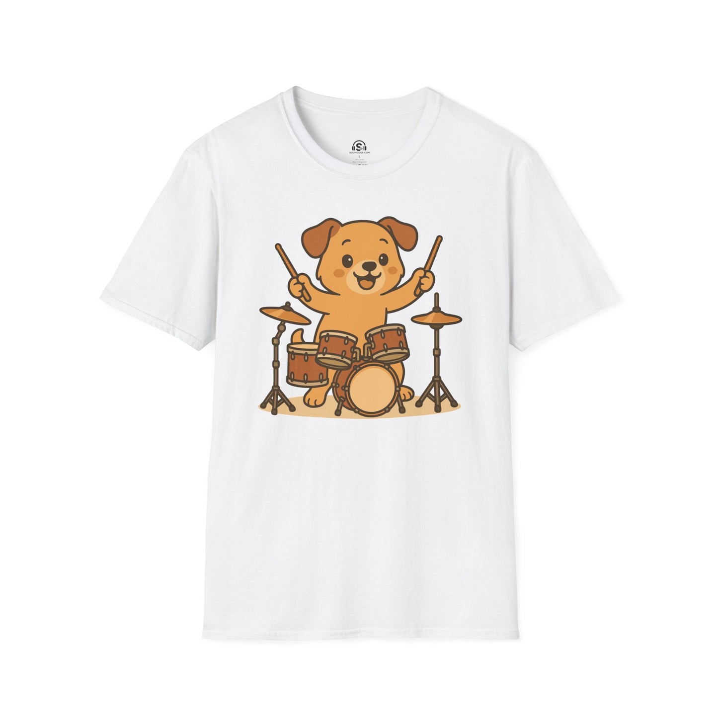 Drum Dog T-shirt – White front view
