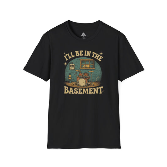 Be in Basement T-Shirt – Black front view