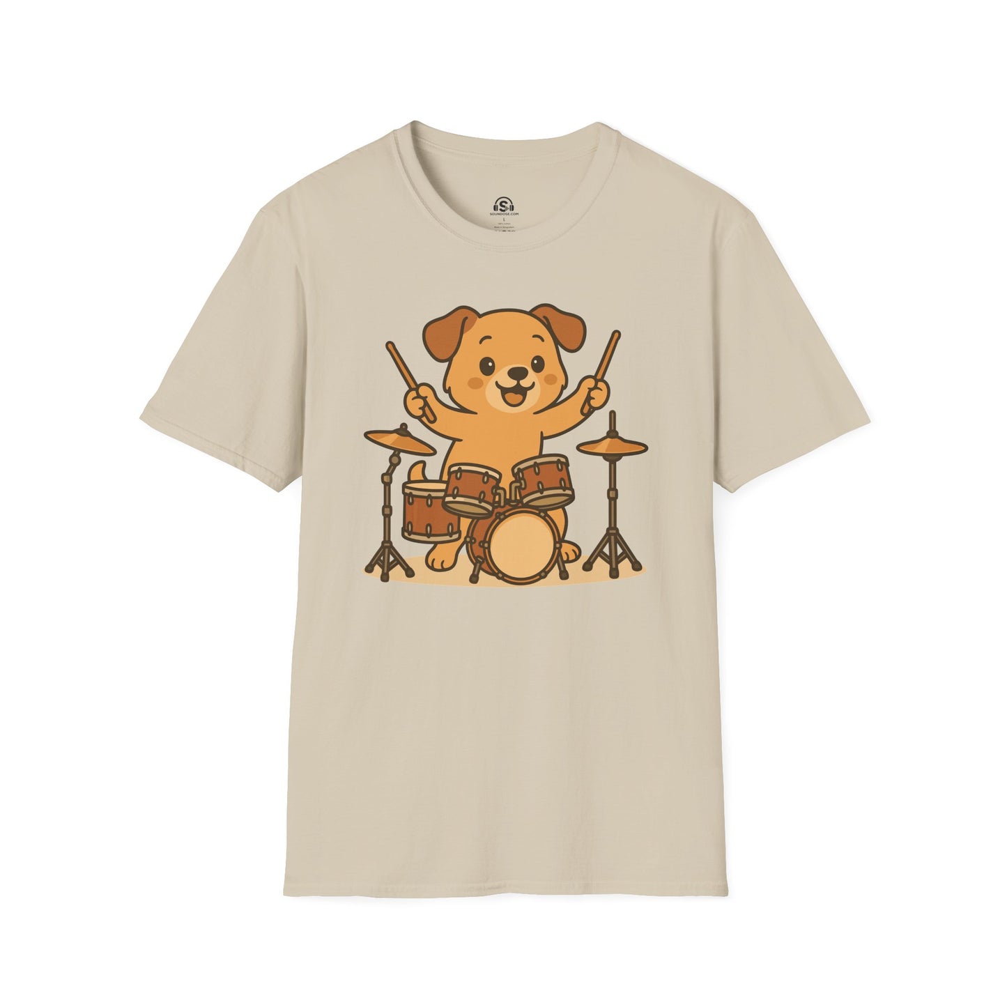 Drum Dog T-shirt – Sand front view