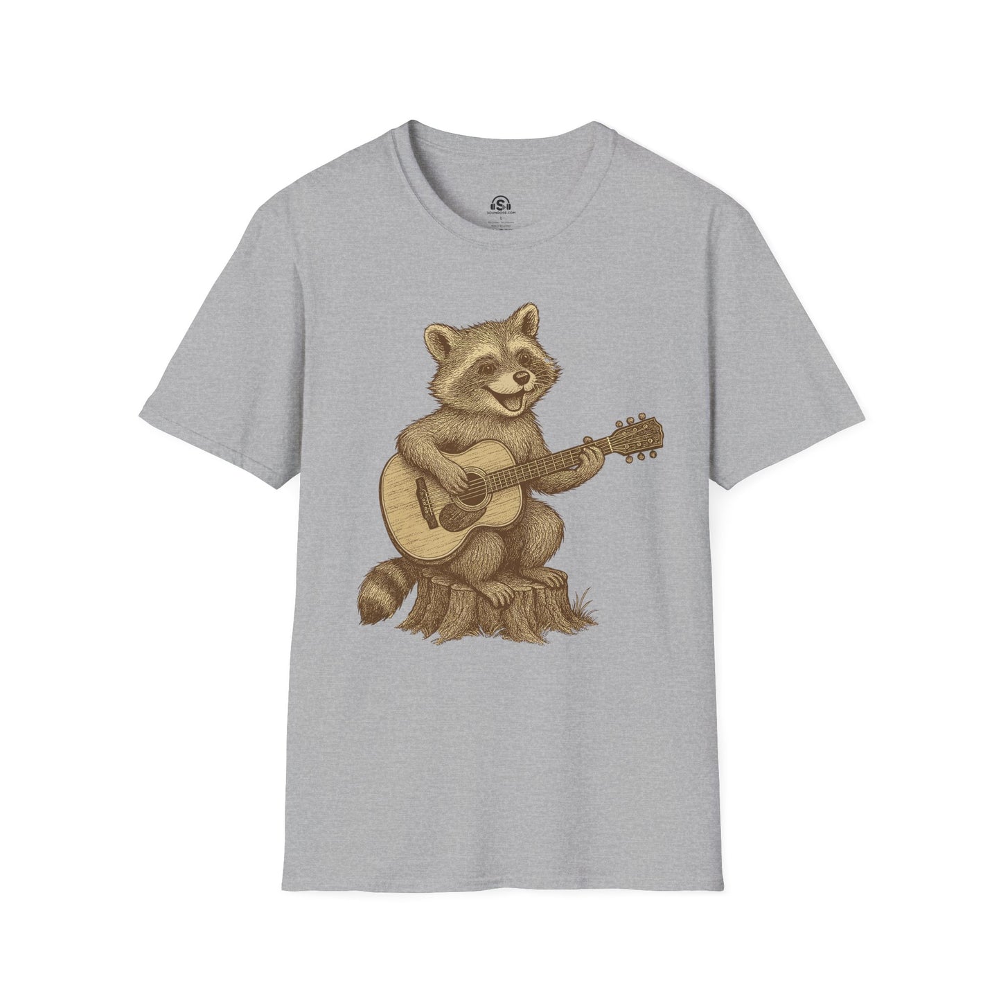 Raccoon Folk T-Shirt – Sport Grey front view