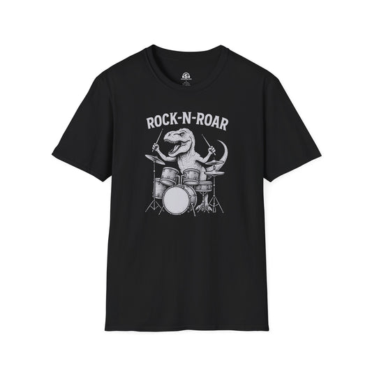 Dino Roar T-Shirt in Black. "Rock-N-Roar"
