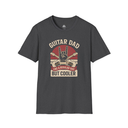 Guitar Dad T-Shirt – Dark Heather front view