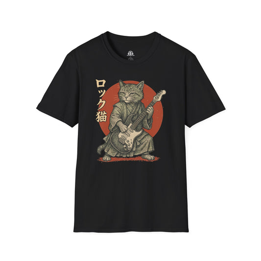 Cat Rock T-Shirt – Black front view