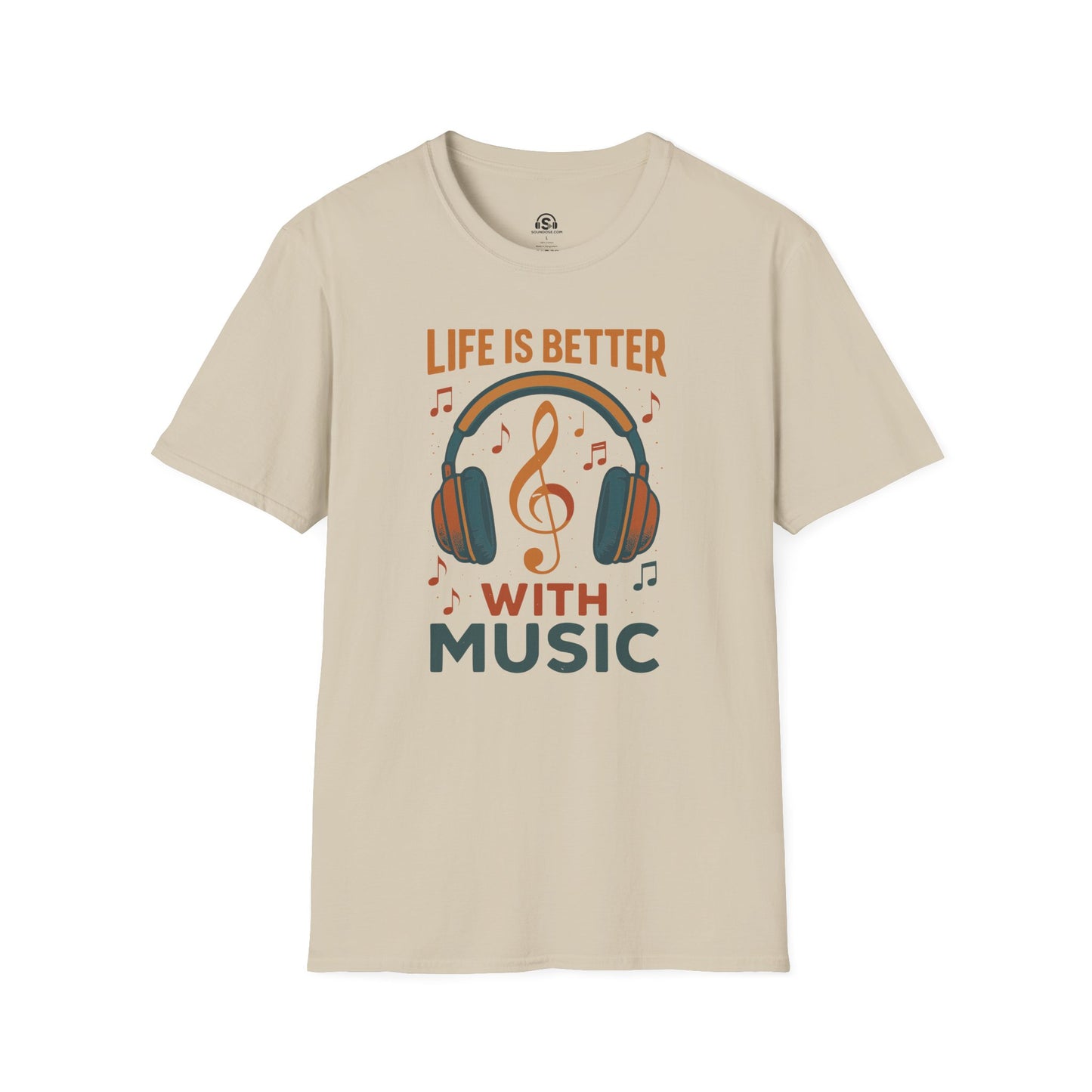 Music Life T-Shirt – Sand front view