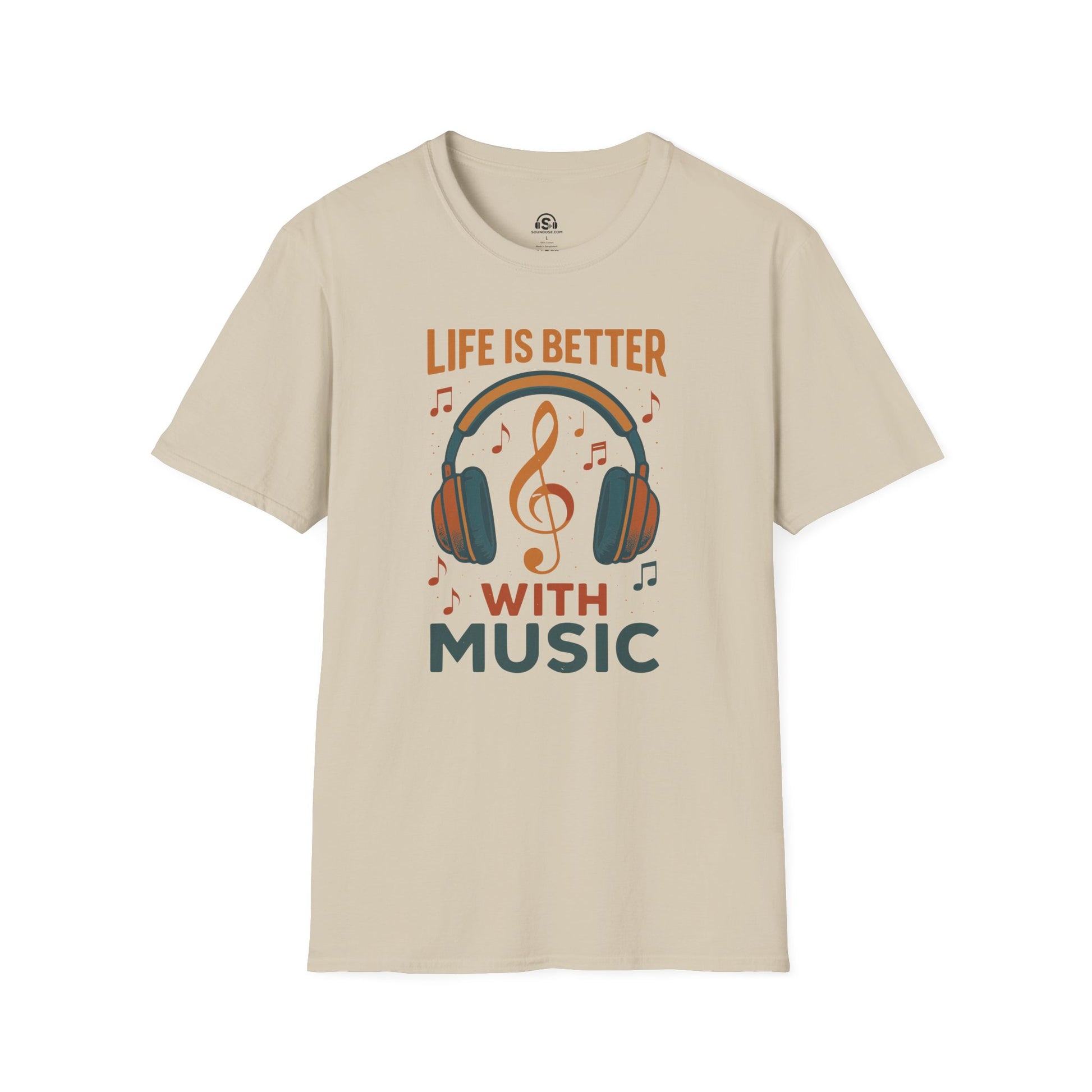Music Life T-Shirt – Sand front view