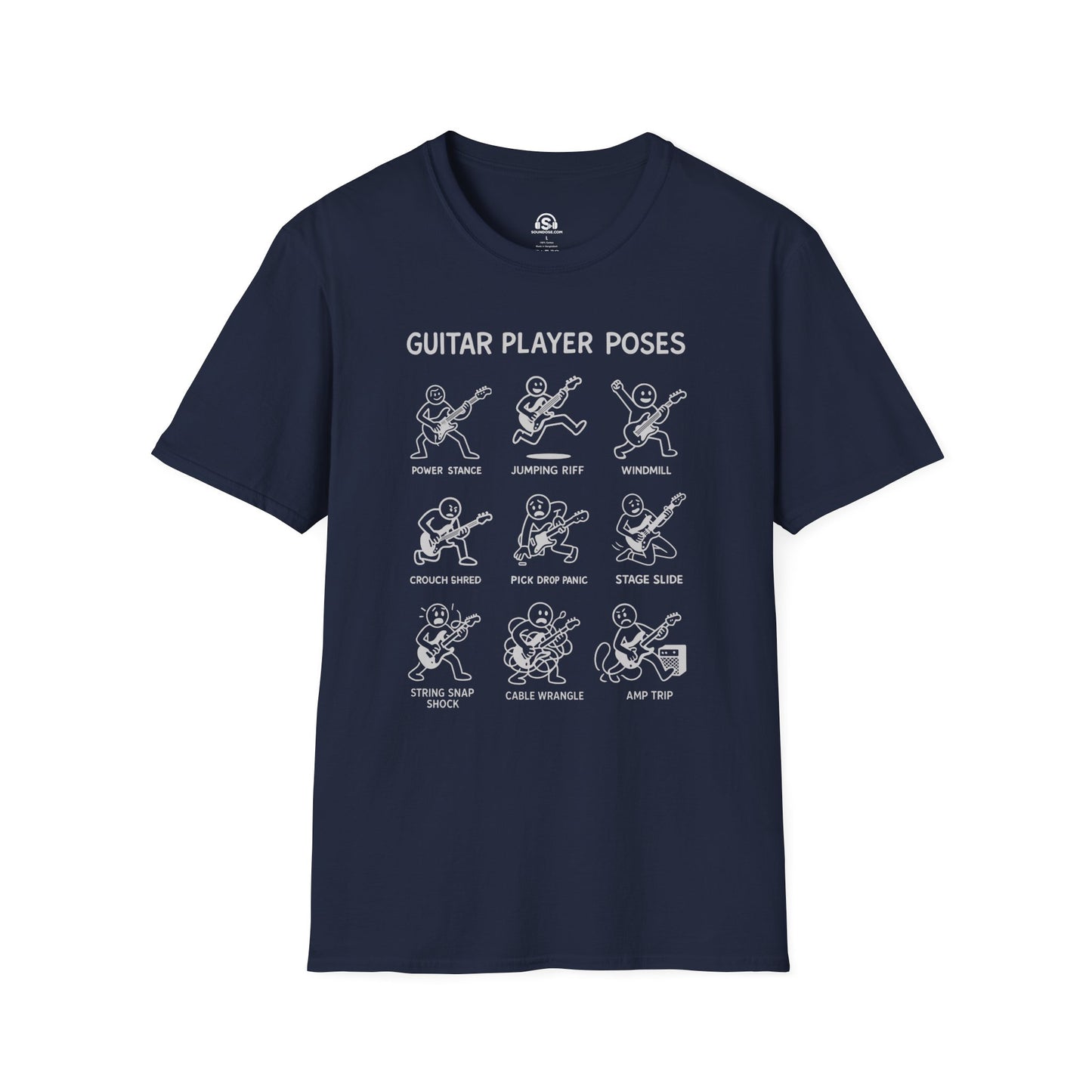 Player Poses T-Shirt – Navy front view