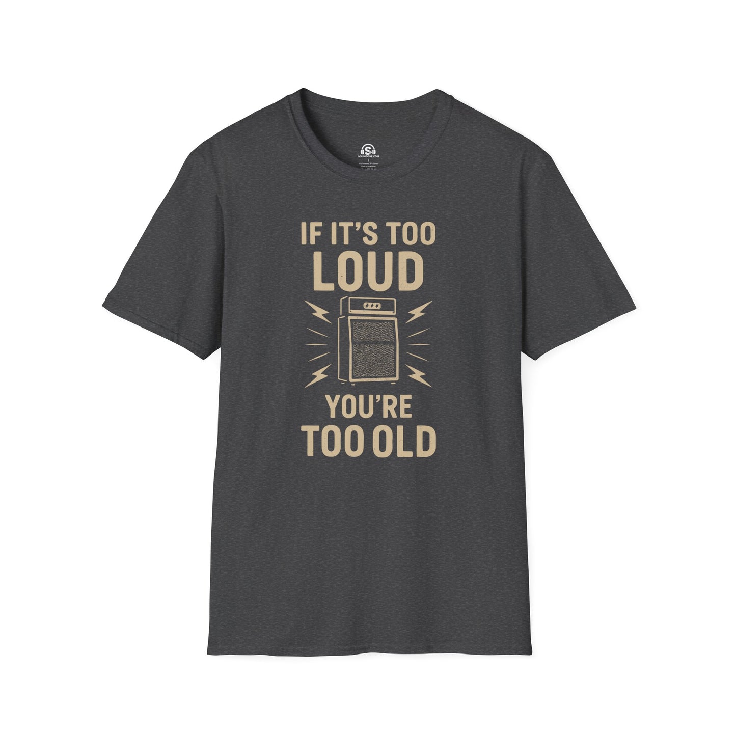 Too Old T-Shirt – Dark Heather front view