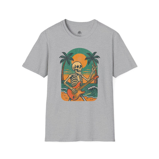 Skeleton Guitar T-Shirt – Sport Grey front view
