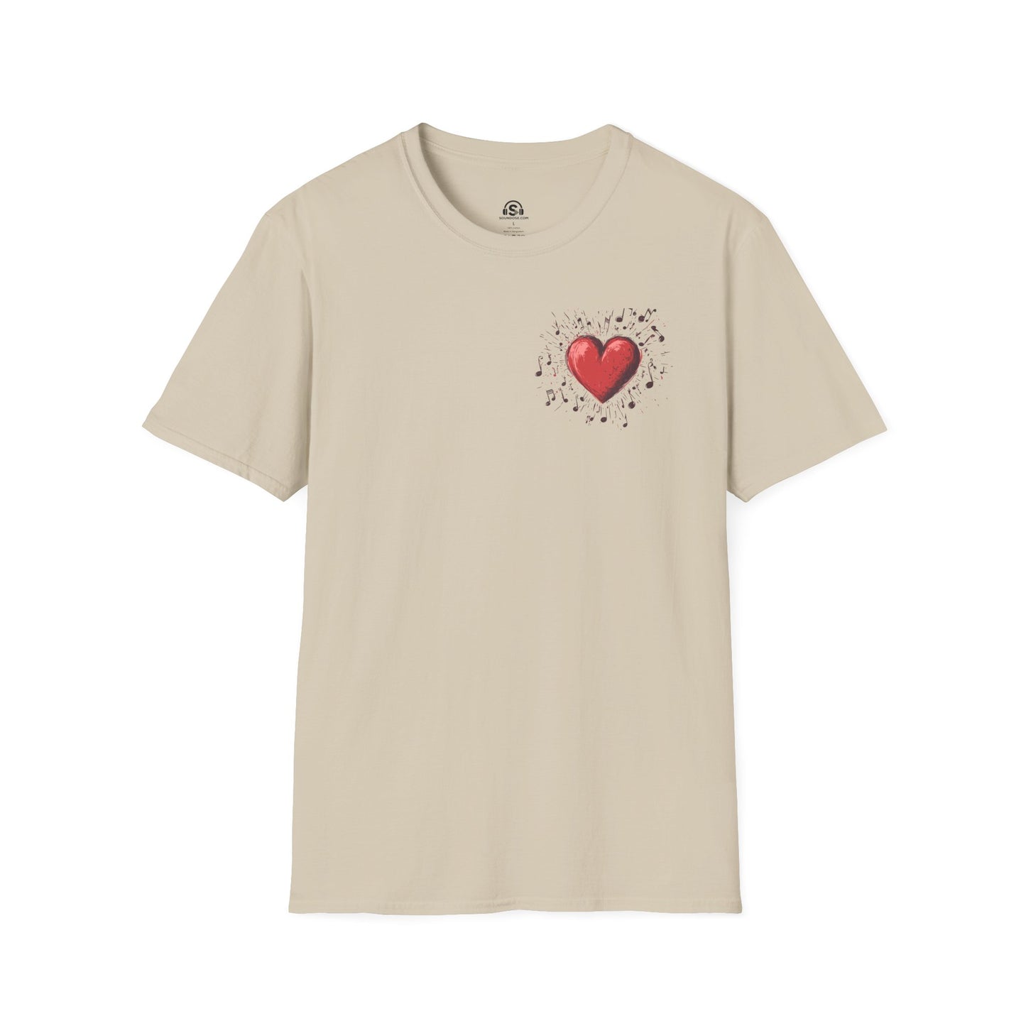 Musical Heart T-Shirt – Sand front view
