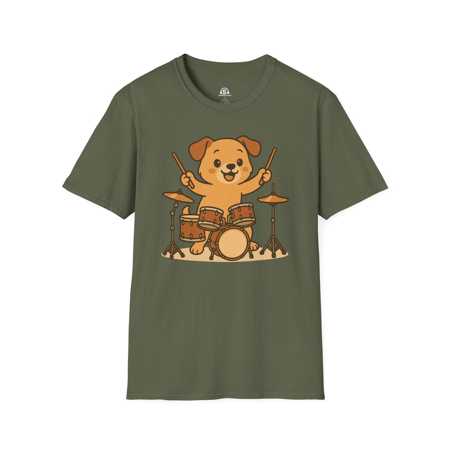 Drum Dog T-shirt – Military Green front view