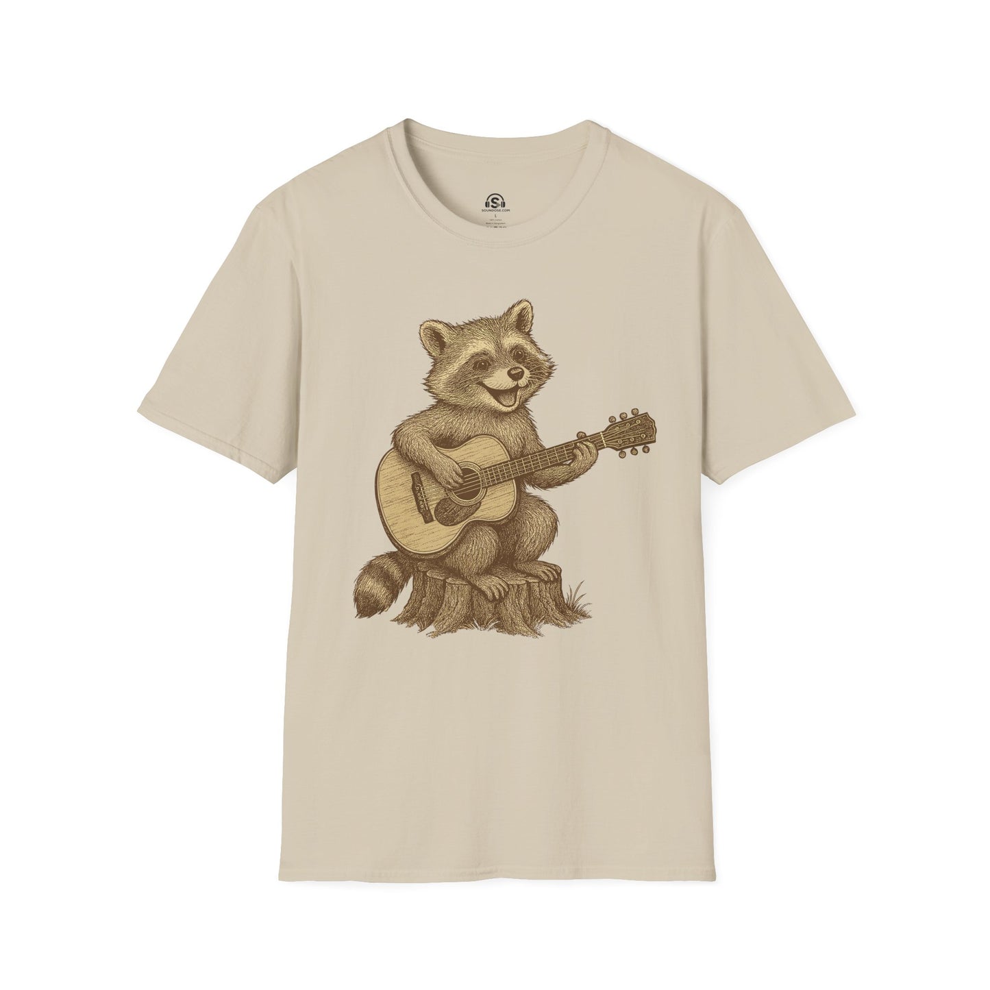 Raccoon Folk T-Shirt – Sand front view
