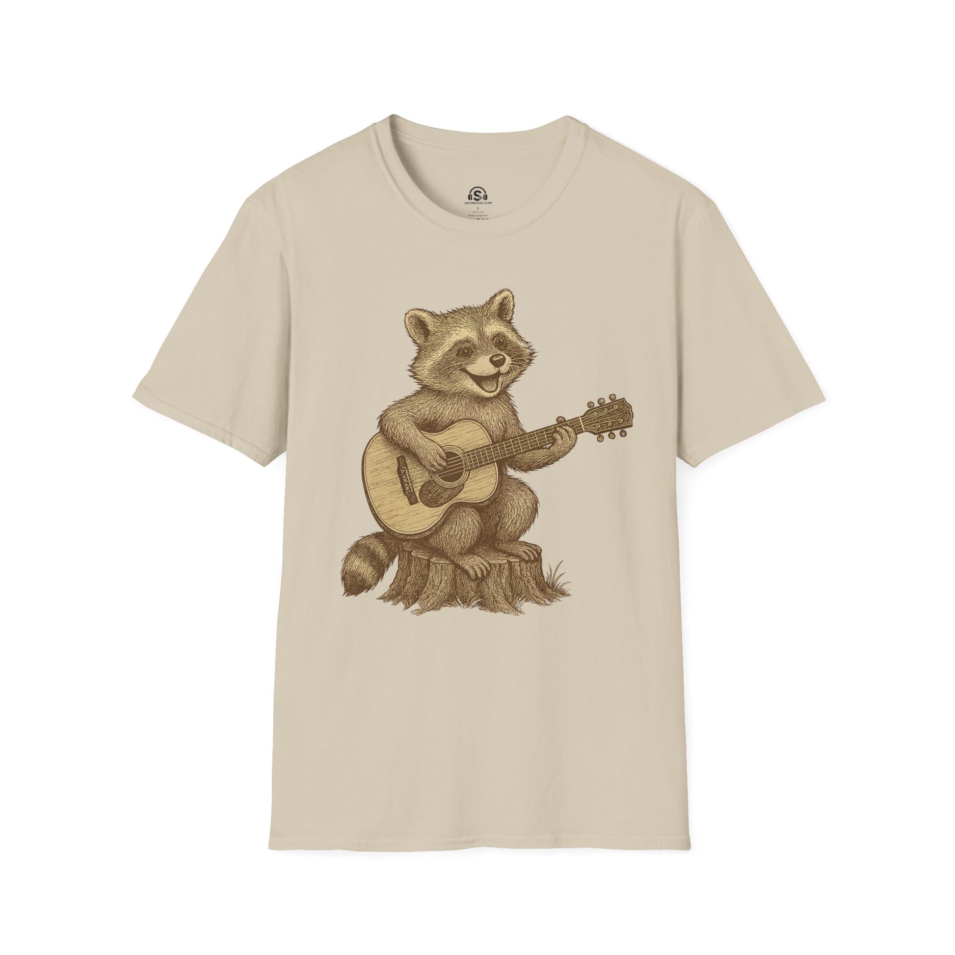 Raccoon Folk T-Shirt – Sand front view