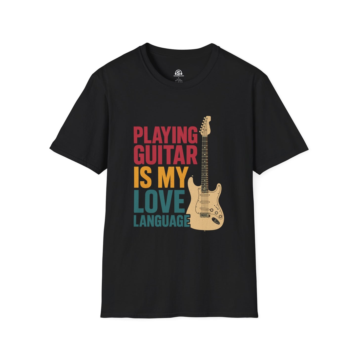 Guitar Language T-Shirt – Black front view