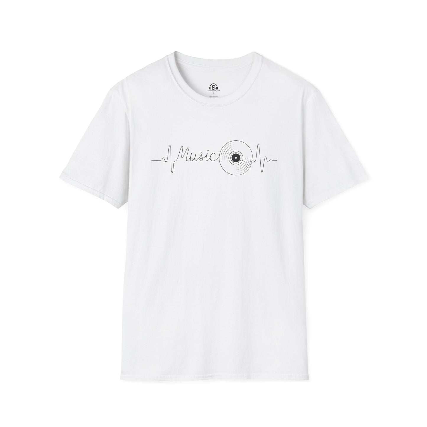 Vinyl Heartbeat T-Shirt – White front view