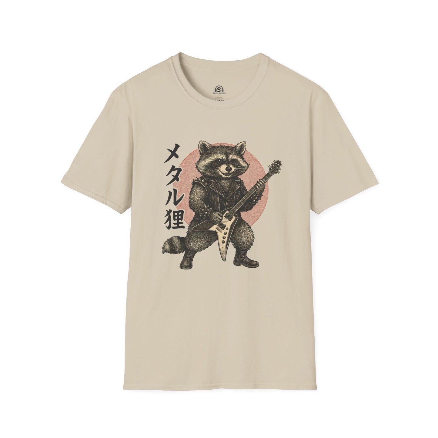 Metal Raccoon T-Shirt – Sand front view
