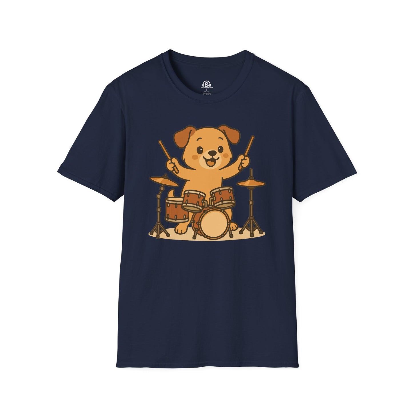 Drum Dog T-shirt – Navy front view